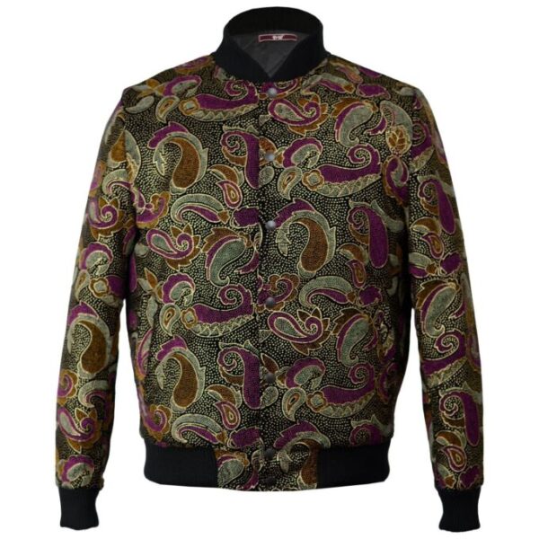 Kensington Handmade Paisley Embroidery Bomber Jacket – Pink Brown