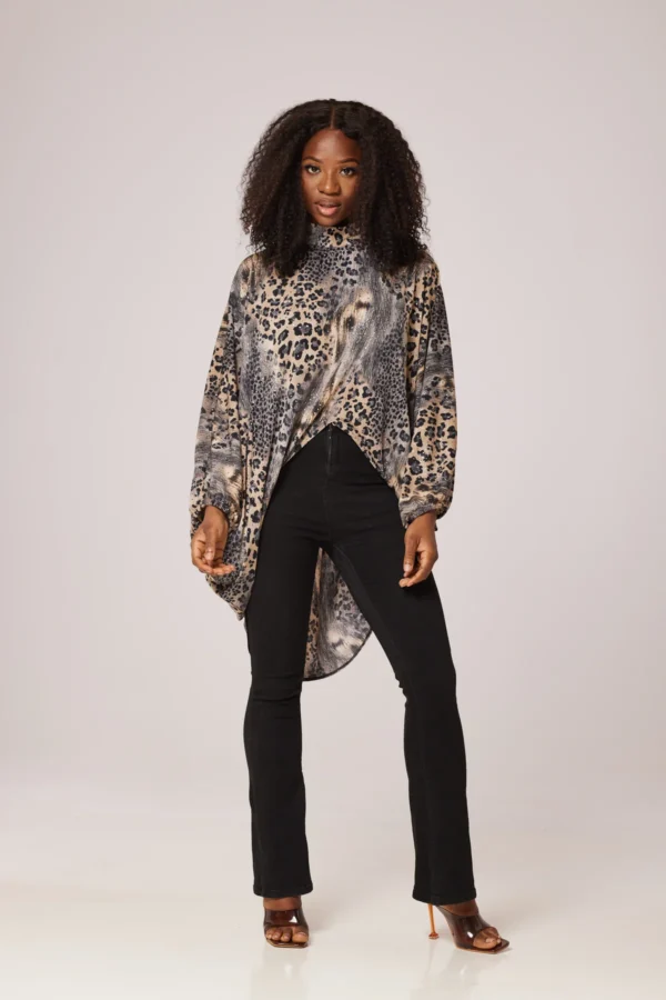 GLITTER LEOPARD LONG TUNIC